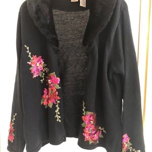 ❤️ Christmas Sequence Holiday Sweater fur collar